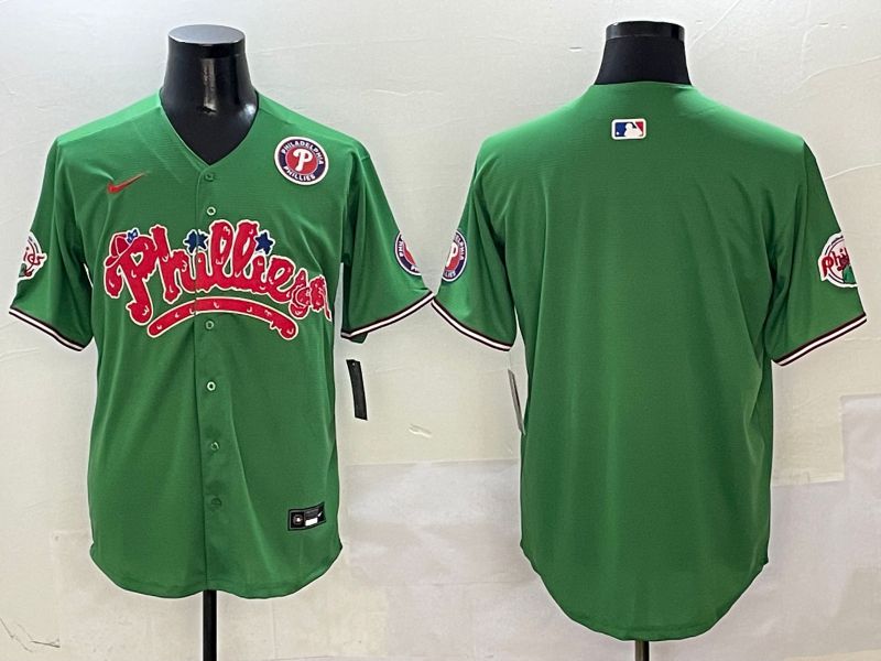 Men Philadelphia Phillies Blank Green Four generations joint name 2025 Nike MLB Jersey style 2->philadelphia phillies->MLB Jersey